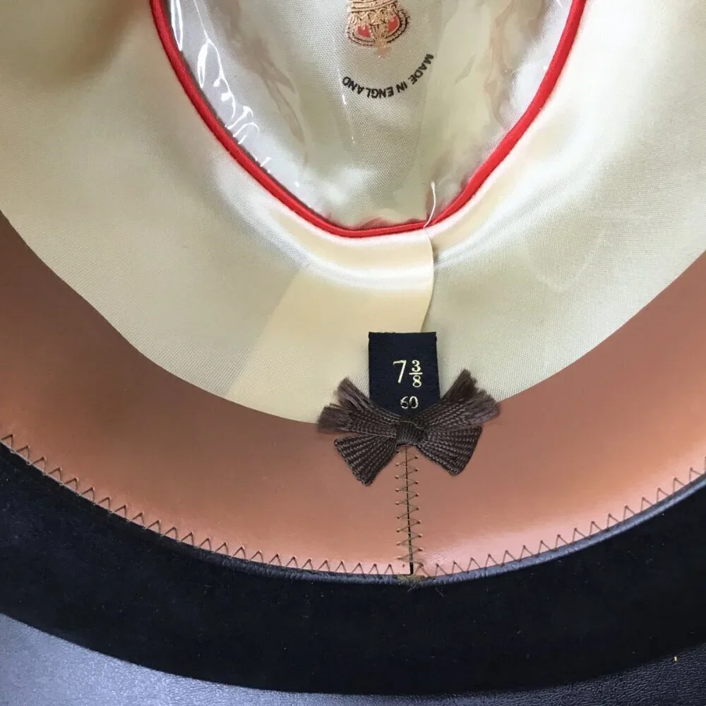 Worth & Worth Christy's London Fine Fur Felt NWOT Fedora Black 7 3/8 England